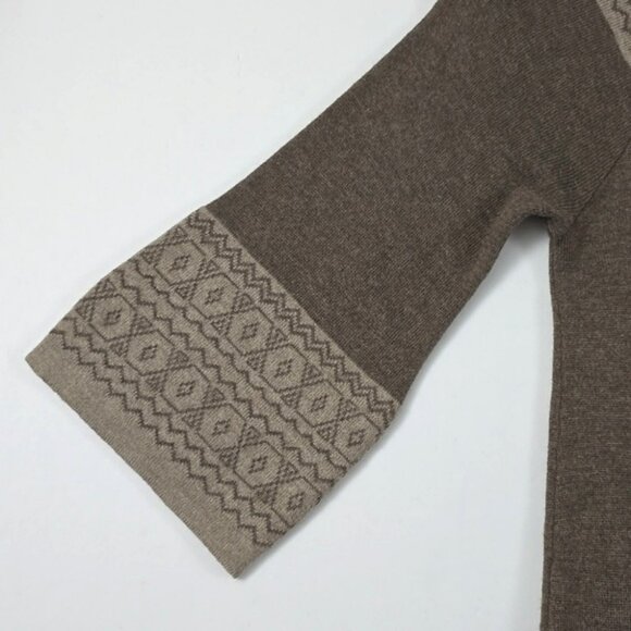 Temptation Women's Dress Cream Taupe Jacquard Knit Acrylic Wool Blend Size S - Picture 6 of 15